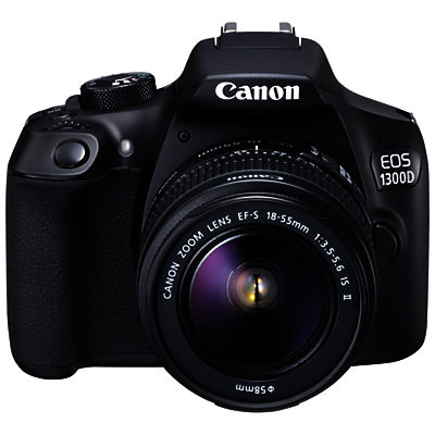 Canon EOS 1300D Digital SLR Camera With 18-55mm IS II Lens, HD 1080p, 18MP, Wi-Fi, NFC, 3 LCD Screen